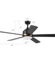 This Soran 52'' smart ceiling fan keeps your space cool, bright, and stylish. It is a soft modern masterpiece perfect for your large indoor living spaces. This Wifi smart ceiling fan is a simplicity designing with Black finish, use elegant Black Plywood blades and has an integrated 3000K LED warm light. 