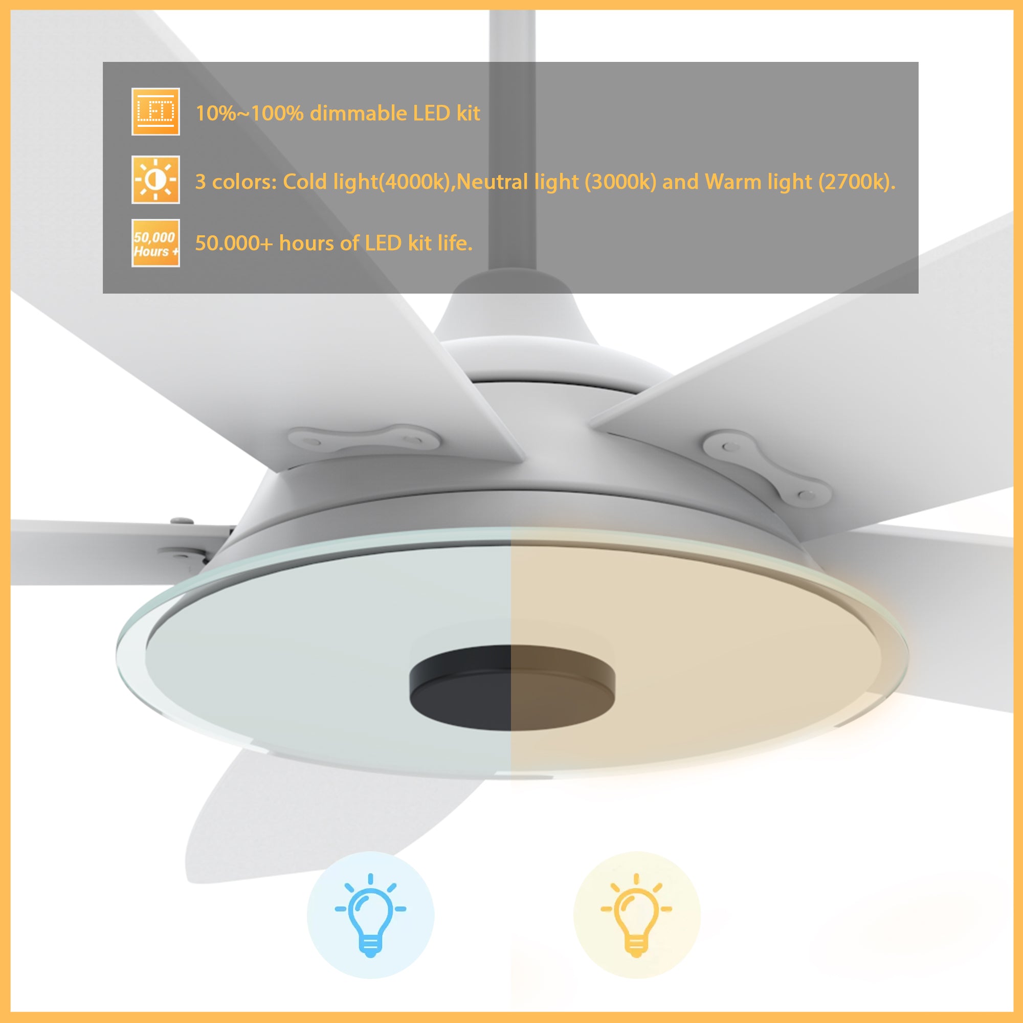 The Smafan Striker 52'' Smart Fan will blend beautifully in any décor trend. Six different airfoil color options, dimmable Led light perfectly matches your space. Compatible with Amazon Alexa and Google Assistant and Siri, Striker helps you control your fan with the phone app, remote, and voice command.#color_pure-white