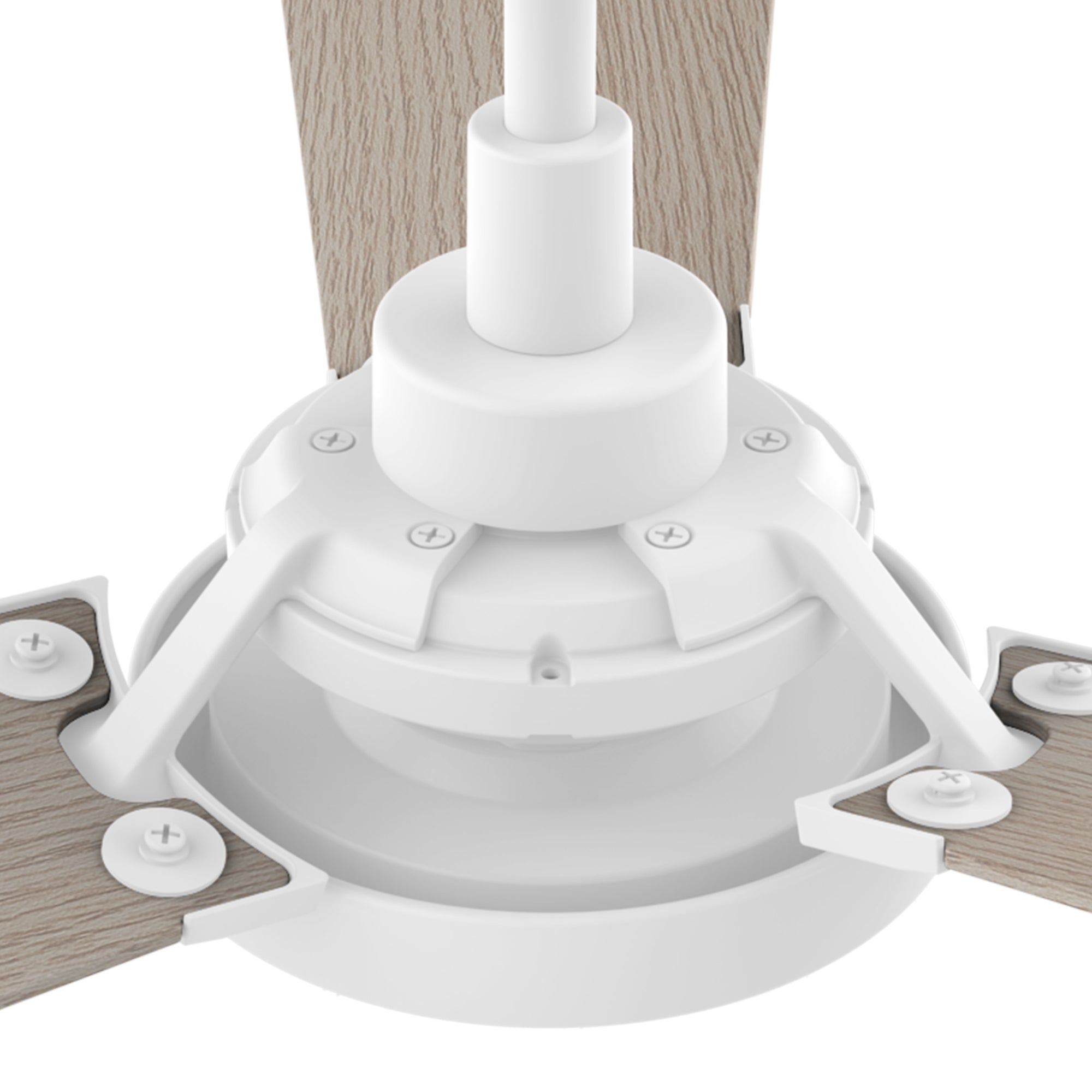 This smart ceiling fan is a simplicity designing with White finish, use elegant Plywood blades, Glass shade and has an integrated 4000K LED daylight. The fan features Remote control, Wi-Fi apps, Siri Shortcut and Voice control technology (compatible with Amazon Alexa and Google Home Assistant ) to set fan preferences.#color_Light-Wood
