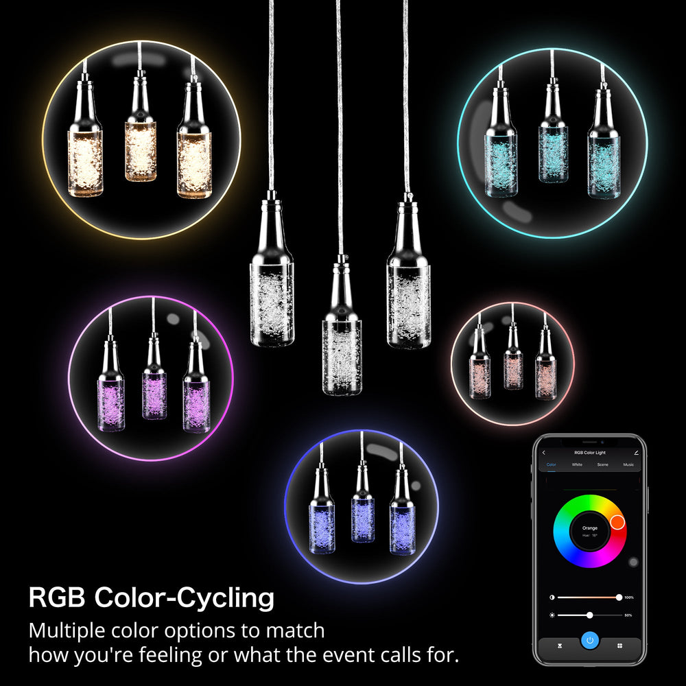 Leave the boring lighting in the past and set the tone for any occasion using the Carro Home Paton 3-Pendant Light. Designed with RGB LED, Smart technology, and modern control options, the Paton is a fun way to add style and brightness to any space in your home. Created with a trendy 3-Pendant configuration in transparent and silver, the Paton is great for open indoor areas, such as living rooms, dining rooms, and modern home offices. 