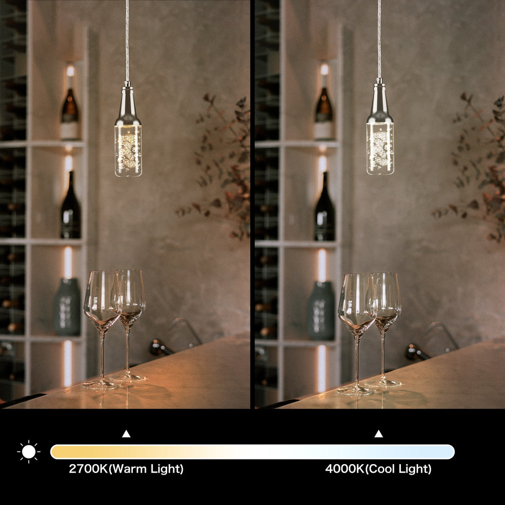 The pendant light features Wi-Fi apps, Siri Shortcut and Voice control technology (compatible with Amazon Alexa and Google Home Assistant) to set the pendant light dimmable and RGB multicolor. This pendant light can satisfy not only the various color lighting effect settings, but also the more dim color variations that slowly change. The light colors are vivid and bright and dimmable. 