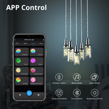 The Paton will blend elegantly into your home’s décor, for a space that is as stylish as it is bright.You could use the pendant light to decorate your kitchen island, home bar, dinning room, game room, party, bedroom bedside or bathroom. It definitely adds many lighting options in the room from relaxing, listening to music to partying. These are fun light that can be used in every occasion. #style_5-light