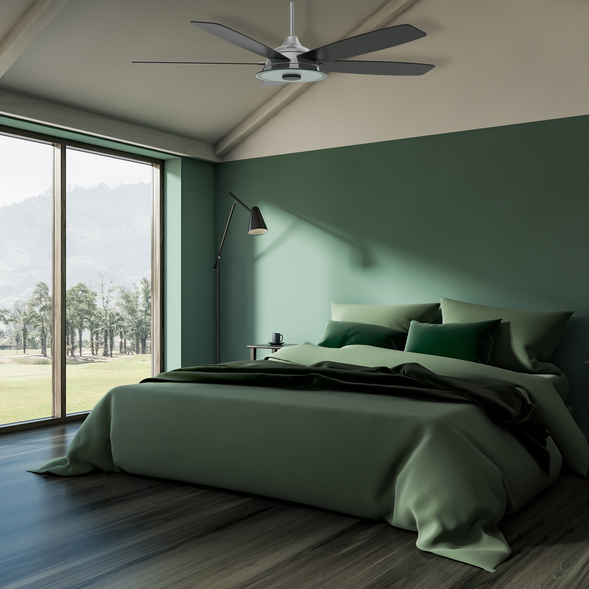 The Smafan Striker 56&#39;&#39; Smart Fan will blend beautifully in any décor trend. Five different airfoil color options, dimmable Led light perfectly matches your space. Compatible with Amazon Alexa and Google Assistant and Siri, Striker helps you control your fan with the phone app, remote, and voice command.