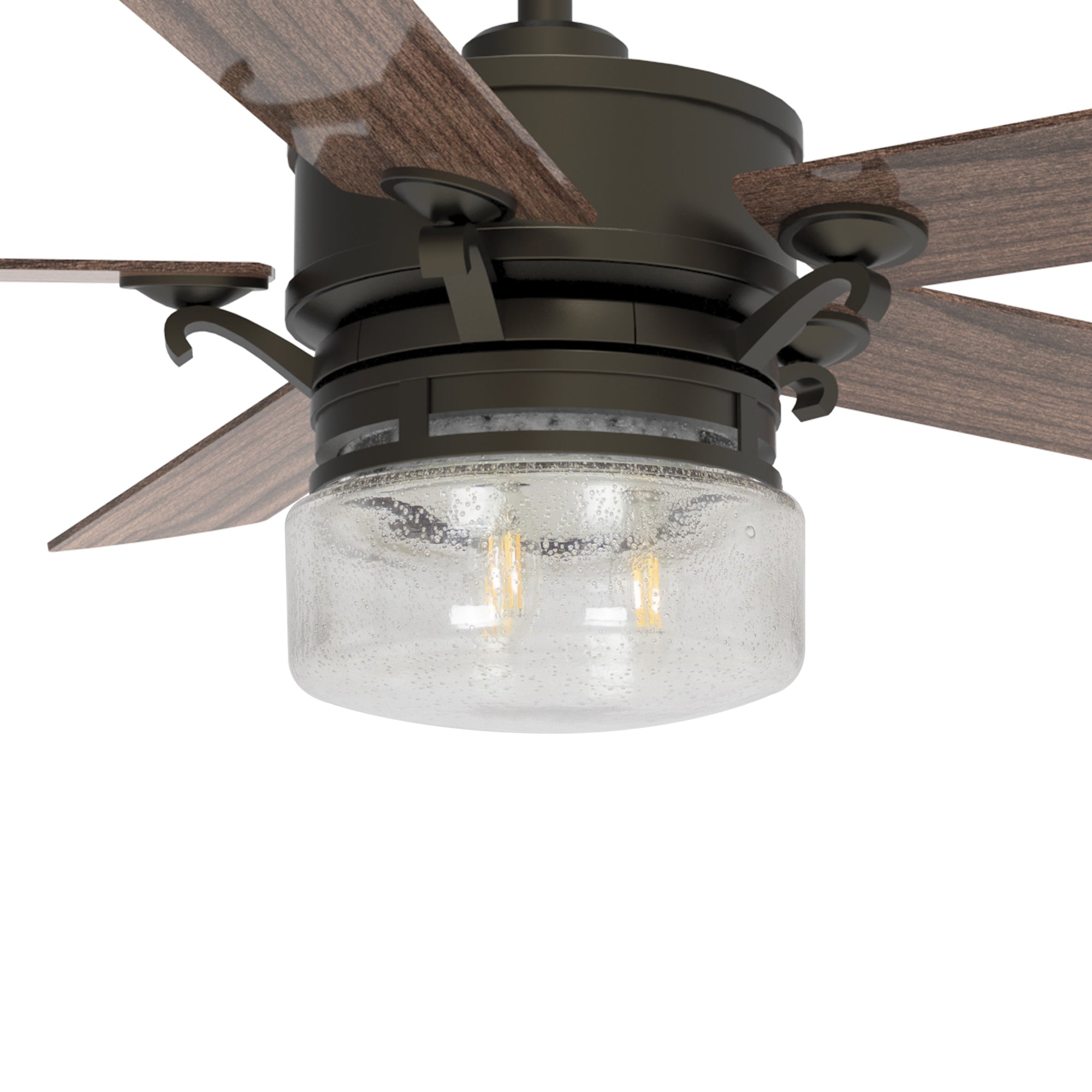 This Alexandria 52&#39;&#39; Smart Ceiling Fan keeps your space cool, bright, and stylish. It is a soft modern masterpiece perfect for your large indoor living spaces. This Wifi smart ceiling fan is a simplicity designing with Oil Rubbed Bronze finish, use elegant Plywood blades with Ultraviolet material and compatible with LED Bulb(Not included). The fan features wall control, Wi-Fi apps, Siri Shortcut and Voice control technology (compatible with Amazon Alexa and Google Home Assistant ) to set fan preferences.