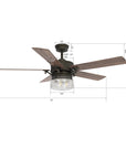 This Alexandria 52'' Smart Ceiling Fan keeps your space cool, bright, and stylish. It is a soft modern masterpiece perfect for your large indoor living spaces. This Wifi smart ceiling fan is a simplicity designing with Oil Rubbed Bronze finish, use elegant Plywood blades with Ultraviolet material and compatible with LED Bulb(Not included). The fan features wall control, Wi-Fi apps, Siri Shortcut and Voice control technology (compatible with Amazon Alexa and Google Home Assistant ) to set fan preferences.