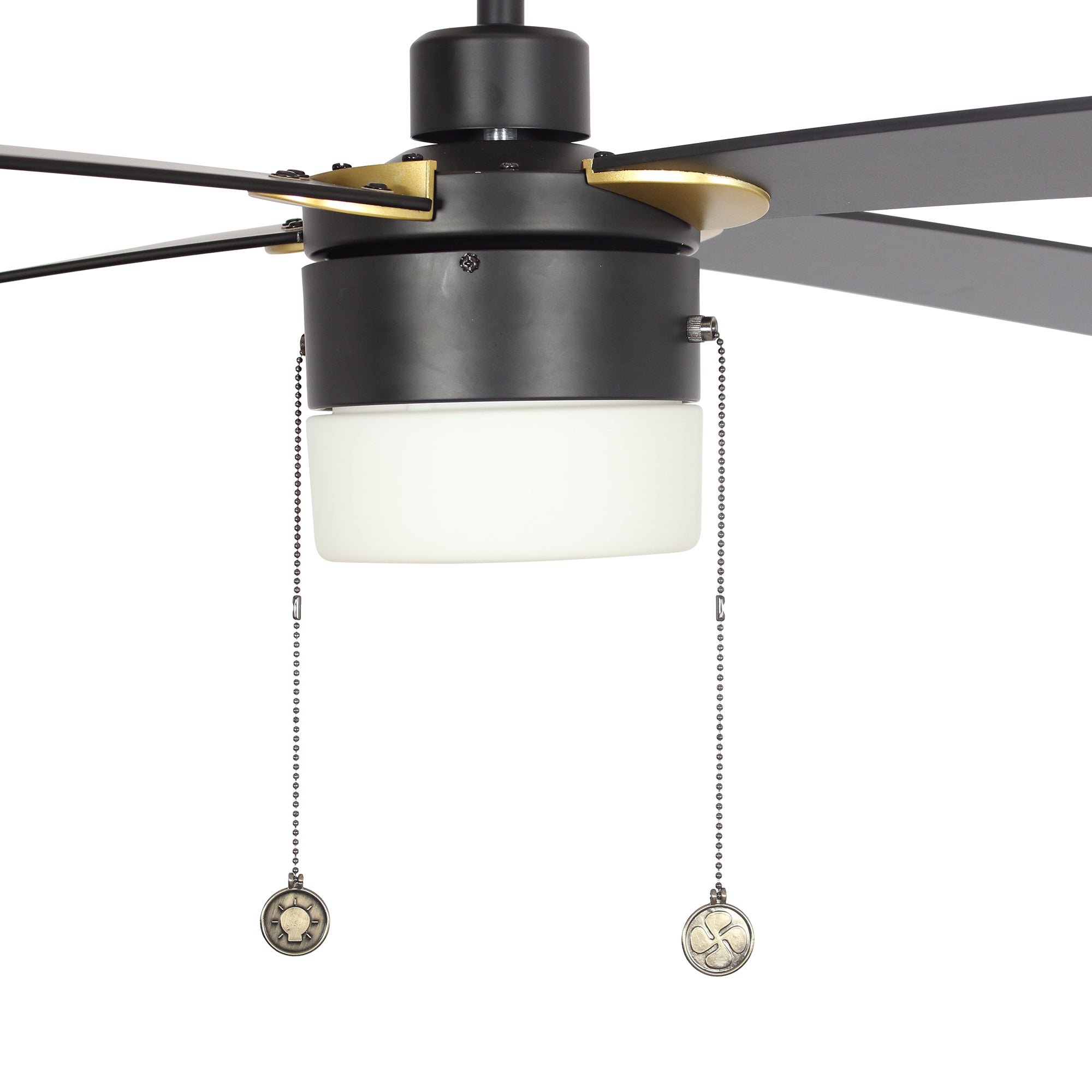 This Smafan Alrich 52''Ceiling Fan keeps your space cool, bright, and stylish. It is a soft modern masterpiece perfect for your large indoor living spaces. This Model ceiling fan is a simplicity designing with Black finish, use Medium Density Fiberboard  blades and compatible with LED bulb and pull chain. The fan feature  pull chain switch to set fan speed and light bulb preferences. #color_black