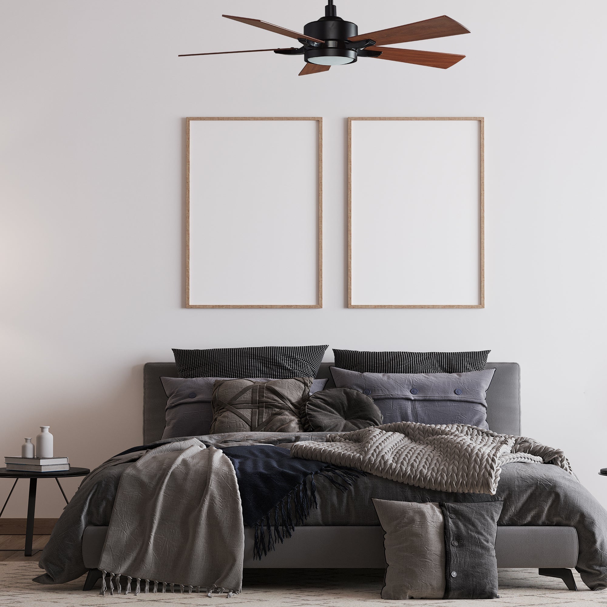 The Smafan Apex 56'' smart ceiling fan keeps your space cool, bright, and stylish. It is a soft modern masterpiece perfect for your large indoor living spaces. This Wifi smart ceiling fan is a simplicity designing with Black finish, use elegant Plywood blades and has an integrated 4000K LED daylight.