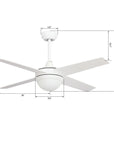 This Nova 52'' Smart Ceiling Fan keeps your space cool, bright, and stylish. It is a soft modern masterpiece perfect for your large indoor living spaces. This Wifi smart ceiling fan use elegant Plywood blades and compatible with LED Light. 