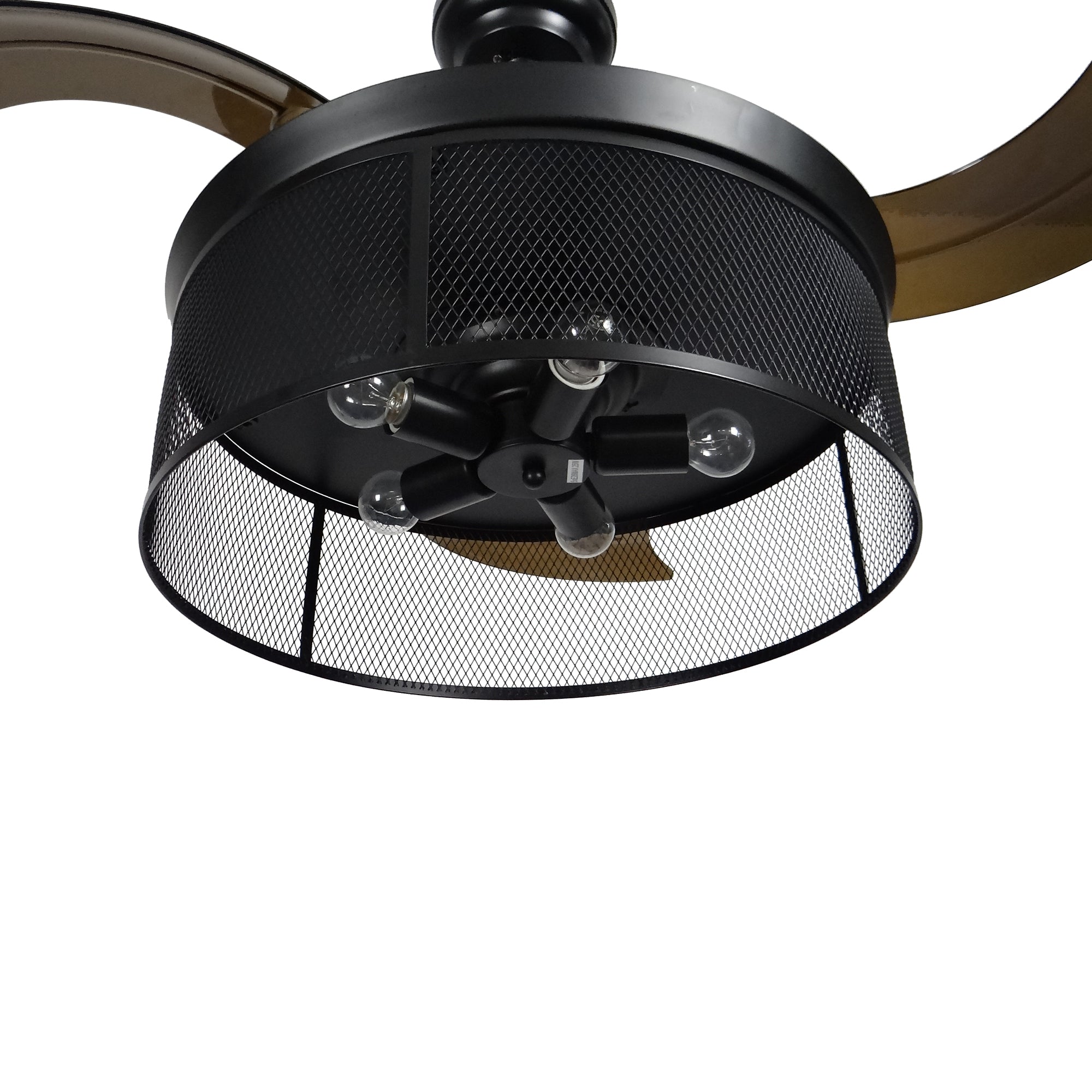 This Paramount 42&#39;&#39; smart ceiling fan keeps your space cool, bright, and stylish. It is a soft modern masterpiece perfect for your large indoor living spaces. This Wifi smart ceiling fan is a simplicity designing with Black finish, use Classic Brown Translucent and Retractable PC blades and include 5 x E26 bulb base(Bulbs are not included). The fan features wall control, Wi-Fi apps, Siri Shortcut and Voice control technology (compatible with Amazon Alexa and Google Home Assistant ) to set fan preferences.
