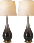Tulip Big Translucent Ombre Glass Table Lamp 30" - Smoke Gray Ombre/Creme (Set of 2)