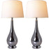 Tulip Big Translucent Ombre Glass Table Lamp 30" - Chrome Ombre/White (Set of 2) 