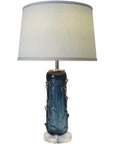 Carro Home Hyacinth Sculpted Translucent Glass Accent Table Lamp 27" - Rouge Blue/Chocolate Brown