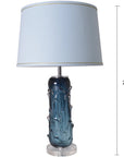 Carro Home Hyacinth Sculpted Translucent Glass Accent Table Lamp 27" - Rouge Blue/Chocolate Brown