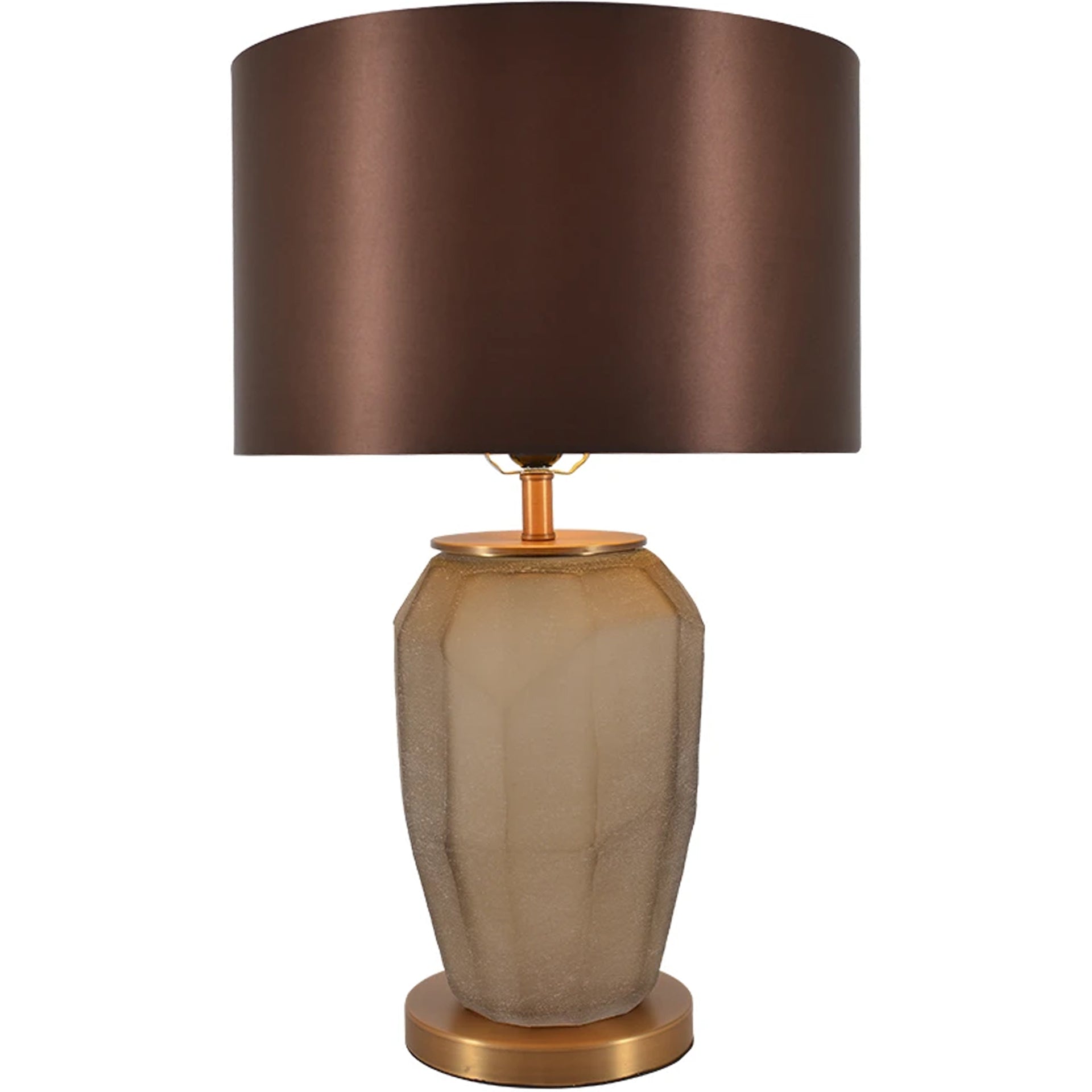 Carro Home Iris Sculpted Glass Table Lamp 23&quot; - Spiced Apricot/Chocolate Brown