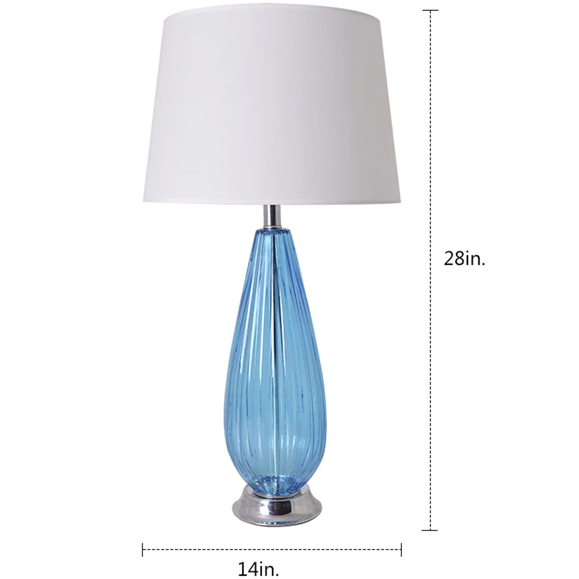 Carro Home Magnolia Translucent Glass Table Lamp 28" - Sky Blue/Ivory White (Set of 2)