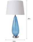 Carro Home Magnolia Translucent Glass Table Lamp 28" - Sky Blue/Ivory White (Set of 2)