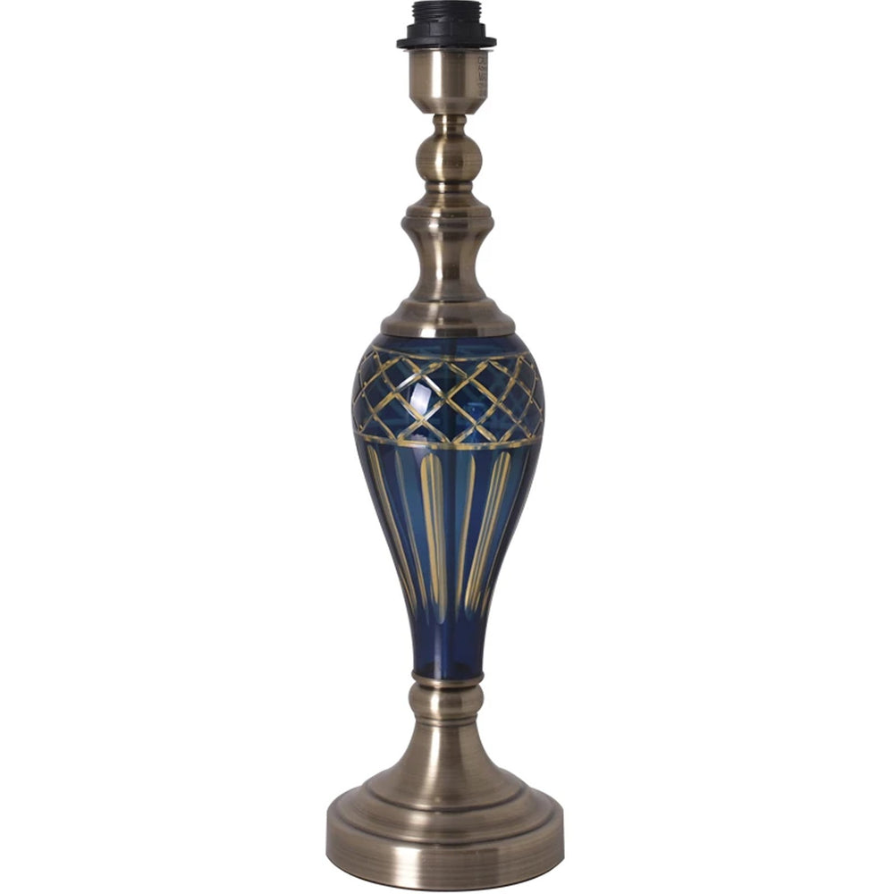 Carro Home Petunia Art Deco Fluted Glass Table Lamp 28" - Emerald Blue/Light Green 
