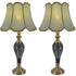 Carro Home Petunia Art Deco Fluted Glass Table Lamp 28" - Emerald Blue/Light Green (Set of 2) 