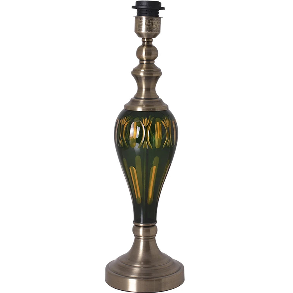 Carro Home Petunia Art Deco Fluted Glass Table Lamp 28" - Emerald Green/Light Green 