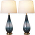 Carro Home Tulip Ombre Droplet Glass Table Lamp 28" - Deep Green Ombre/White (Set of 2)