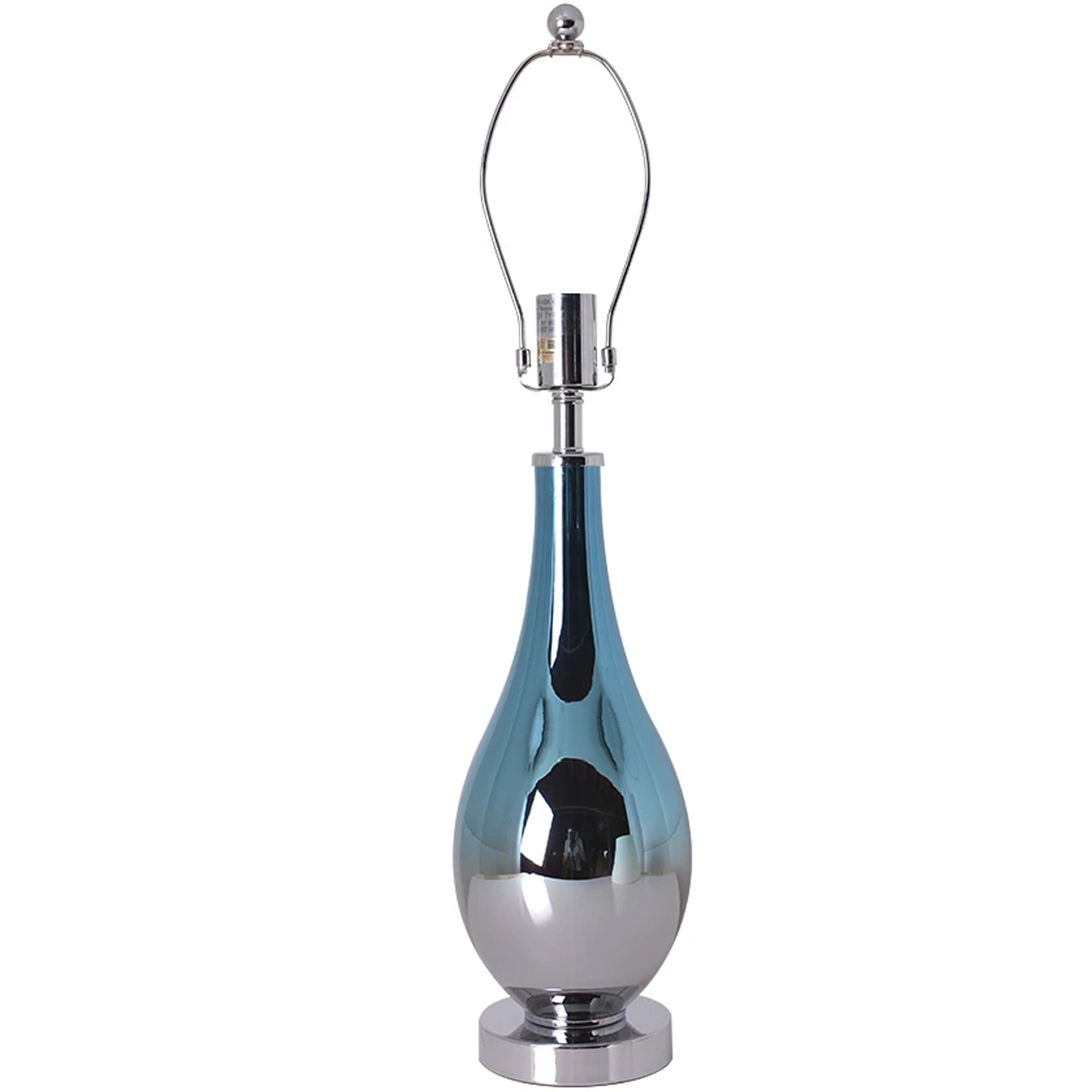 Carro Home Tulip Ombre Droplet Glass Table Lamo 28" - Blue Chrome Ombre/Creme 