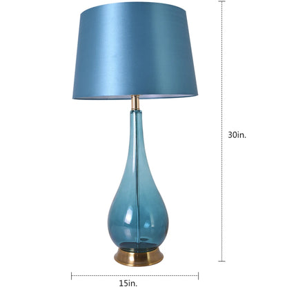 Carro Home Tulip Big Translucent Ombre Glass Table Lamp 30&quot; - Blue Ombre/Blue (Set of 2) 