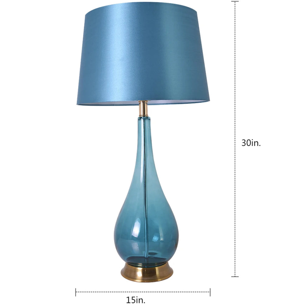 Carro Home Tulip Big Translucent Ombre Glass Table Lamp 30" - Blue Ombre/Blue (Set of 2) 