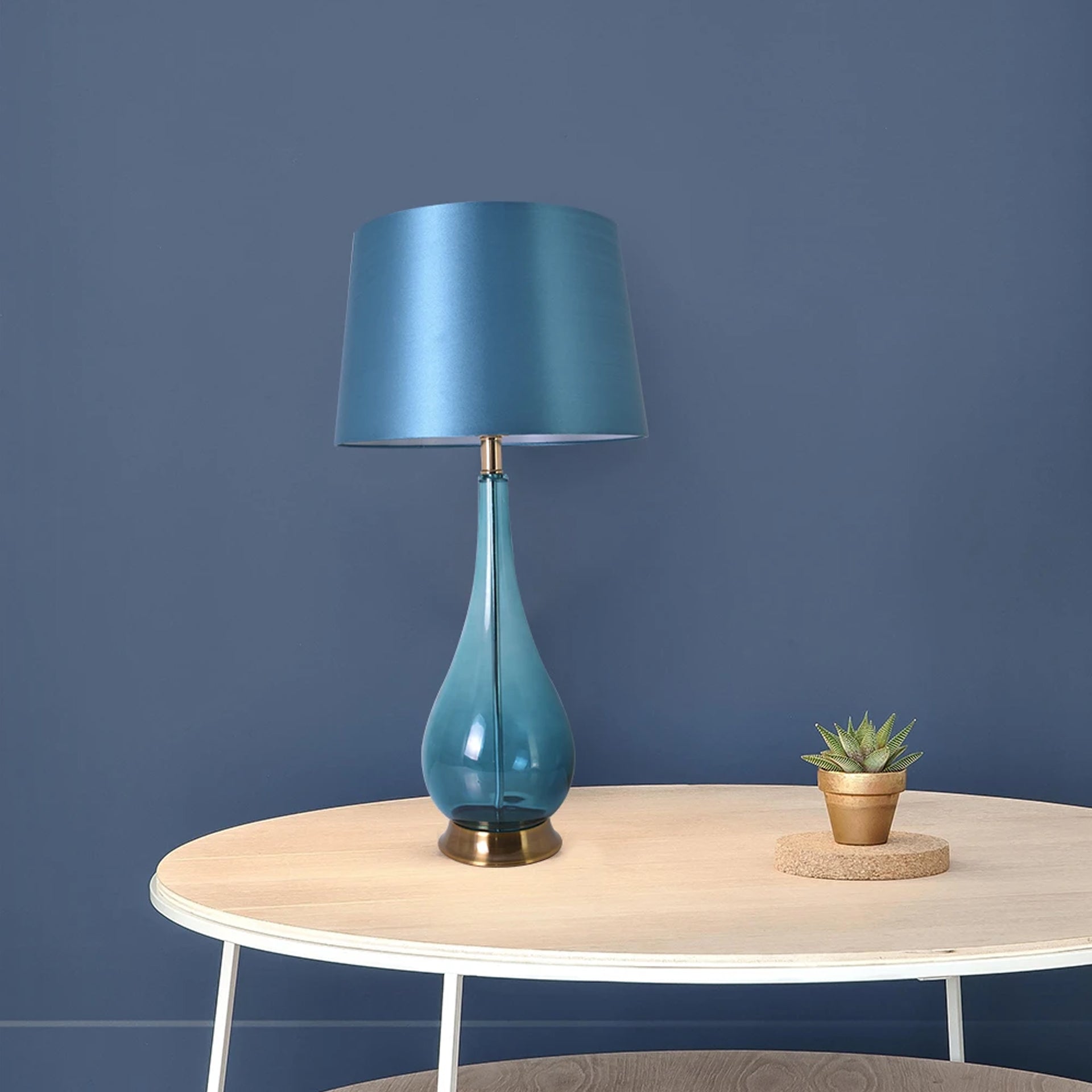 Carro Home Tulip Big Translucent Ombre Glass Table Lamp 30&quot; - Blue Ombre/Blue (Set of 2) 
