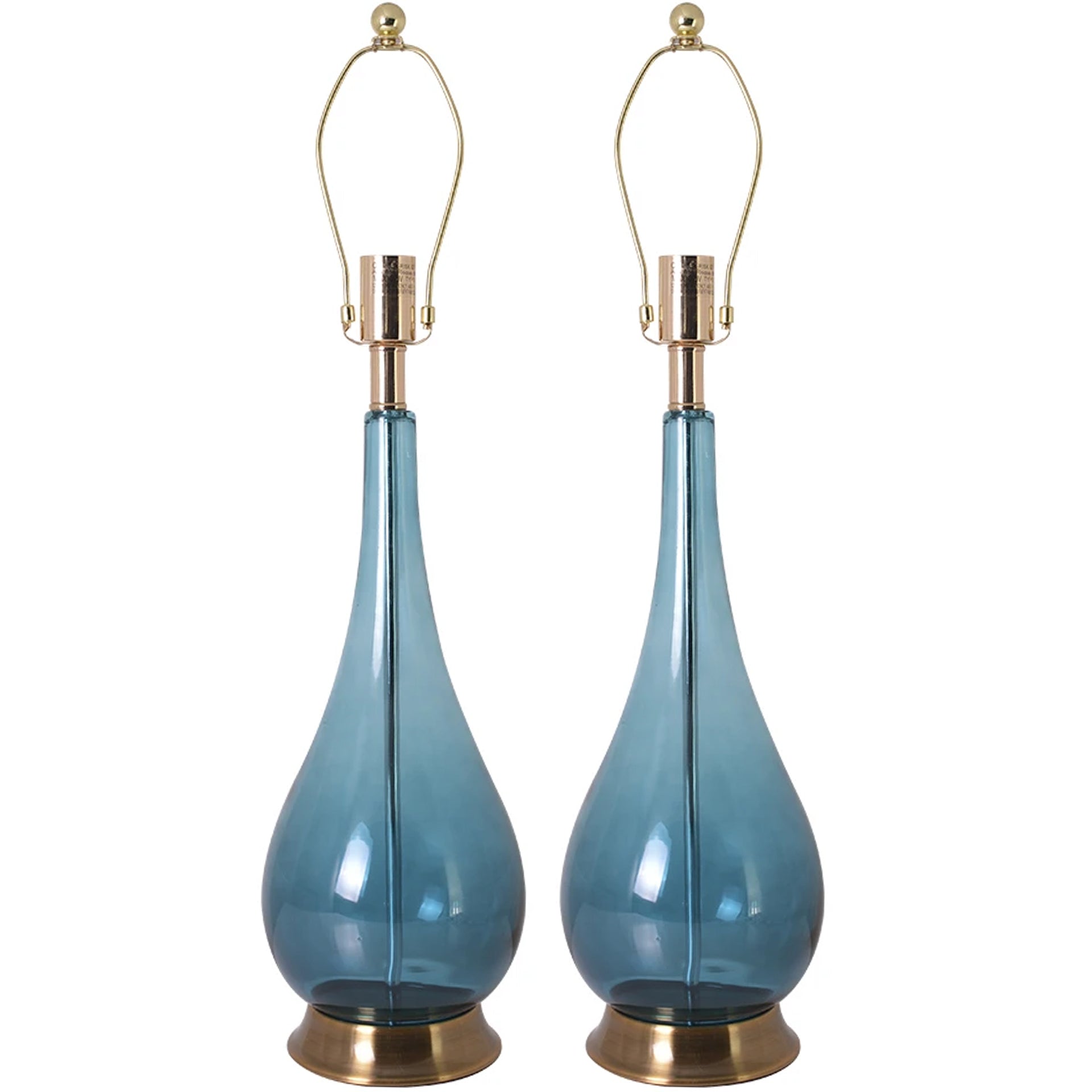 Carro Home Tulip Big Translucent Ombre Glass Table Lamp 30&quot; - Blue Ombre/Blue (Set of 2)