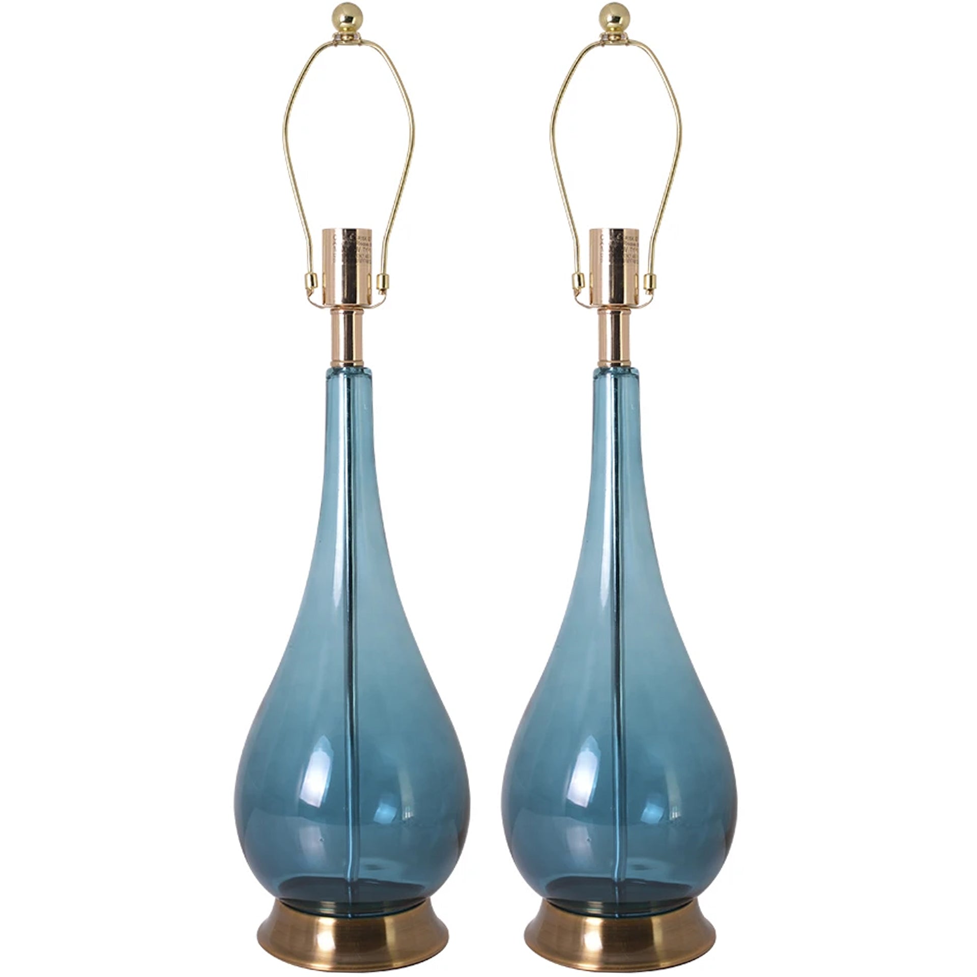 Carro Home Tulip Big Translucent Ombre Glass Table Lamp 30" - Blue Ombre/Blue (Set of 2) 