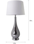 Tulip Big Translucent Ombre Glass Table Lamp 30" - Chrome Ombre/White (Set of 2)