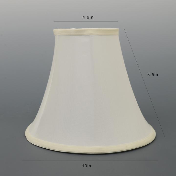 Creme White Carro Home Bell Lamp Shade 5"x10"x8"(Spider Fitting)-Set Of 2 