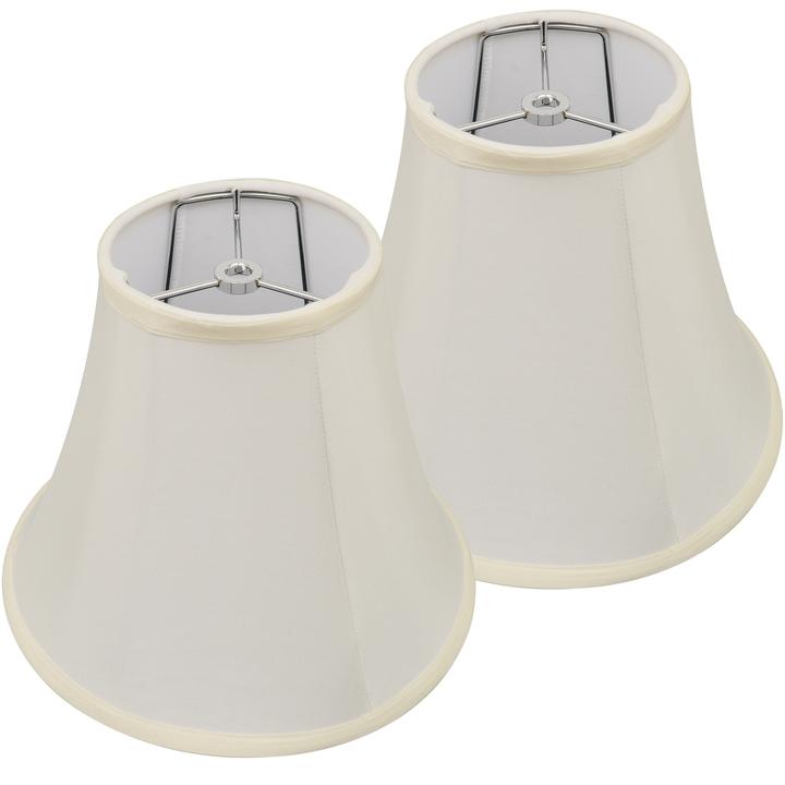 Carro Home Cream White Bell Lamp Shade 7x12x9 (Spider Fitting) - Set of 2 
