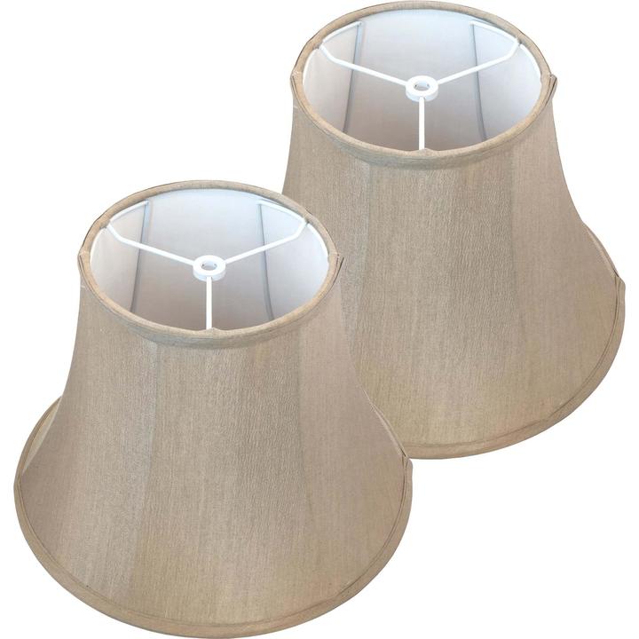 Soft Taupe Carro Home Bell Lamp Shade 7x12x9 (Spider Fitting) - Set of 2 