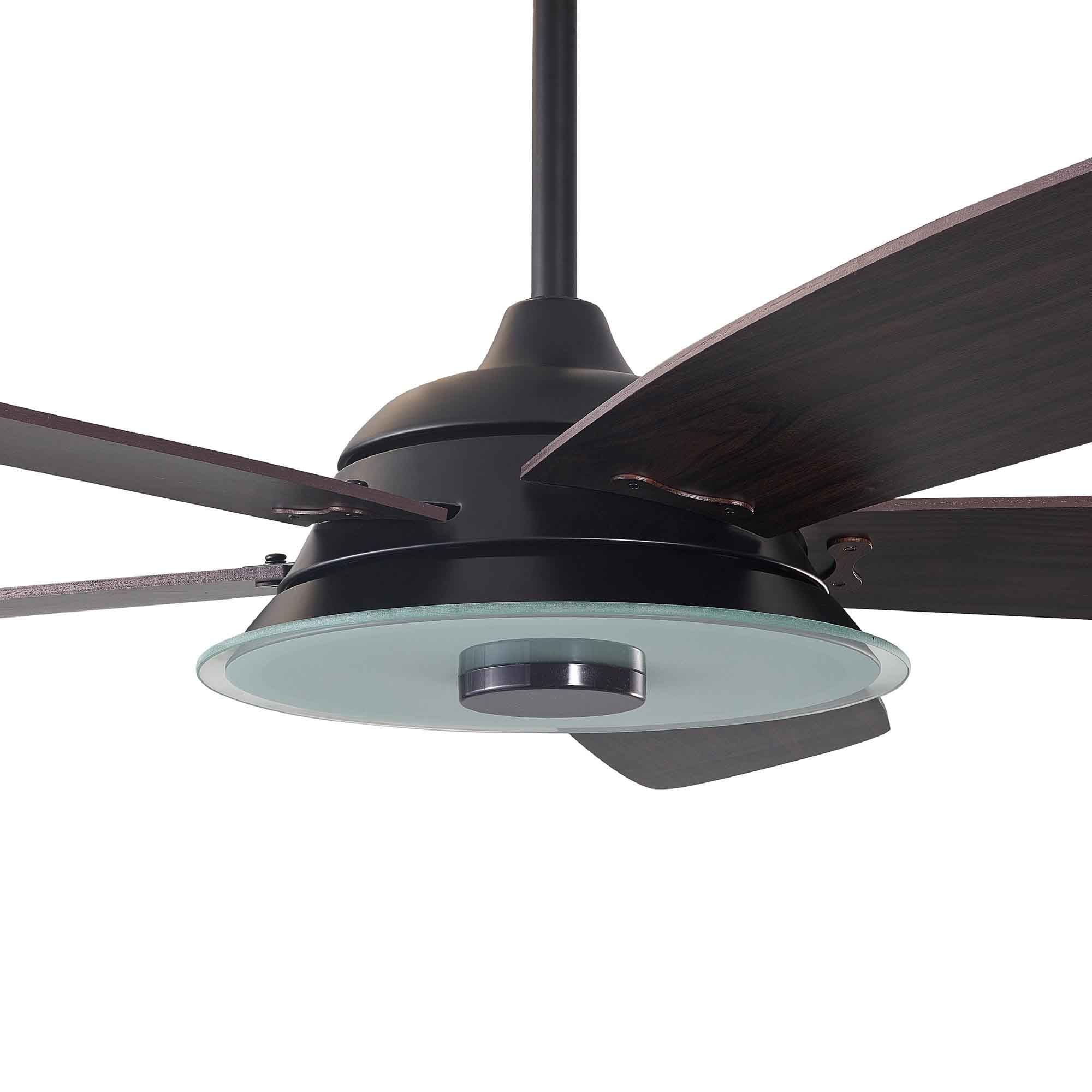 Striker Outdoor 52'' Smart Ceiling Fan with LED Light Kit-Black base with dark wood grain blades#color_dark-wood