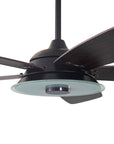 Striker Outdoor 52'' Smart Ceiling Fan with LED Light Kit-Black base with dark wood grain blades