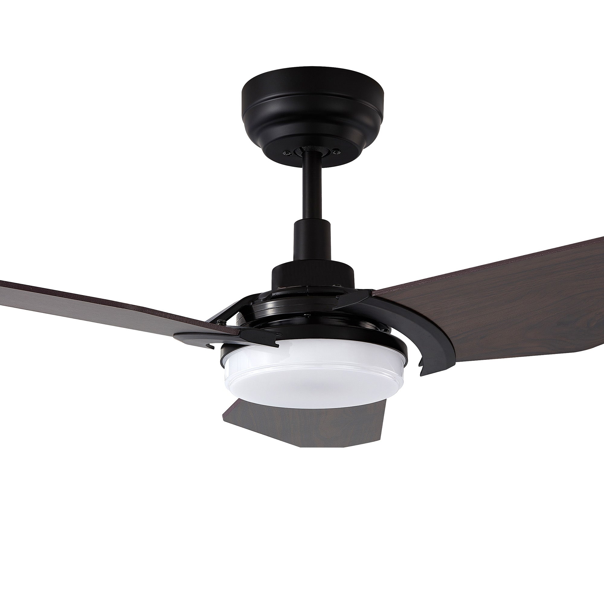 The Smafan Trailblazer 52'' Smart Fan’s sleek and stylish design fits perfectly with any décor trend. With a fully dimmable, and energy-efficient LED kit, whisper-quiet operation, compatible with Alexa, Google Assistant, Sir, phone app, easy install, Trailblazer helps you have a smarter way to stay cool.#color_dark-wood