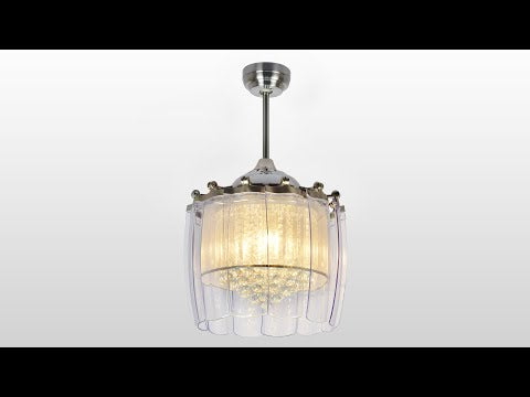 SMART FAN，ALEXA CEILING FAN, WIFI CEILING FAN.BLOSSOM 50" SMART CRYSTAL CHANDELIER CEILING FAN WITH LED LIGHT