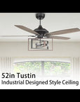 This Smafan Tustin 52'' Unique Ceiling Fan keeps your space cool, bright, and stylish. It is a soft modern masterpiece perfect for your large indoor living spaces. This ceiling fan is a simplicity designing with Black finish, use elegant Plywood blades and compatible with LED bulb(Not included).