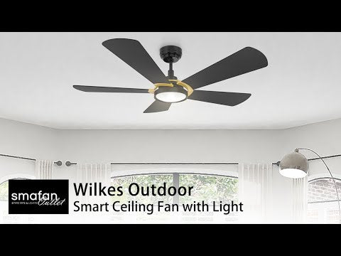 This Smafan Wilkes 56'' smart ceiling fan keeps your space cool, bright, and stylish. It is a soft modern masterpiece perfect for your large indoor living spaces. This Wifi smart ceiling fan is a simplicity designing with Black finish, use elegant Plywood blades, Glass shade and has an integrated 4000K LED daylight.