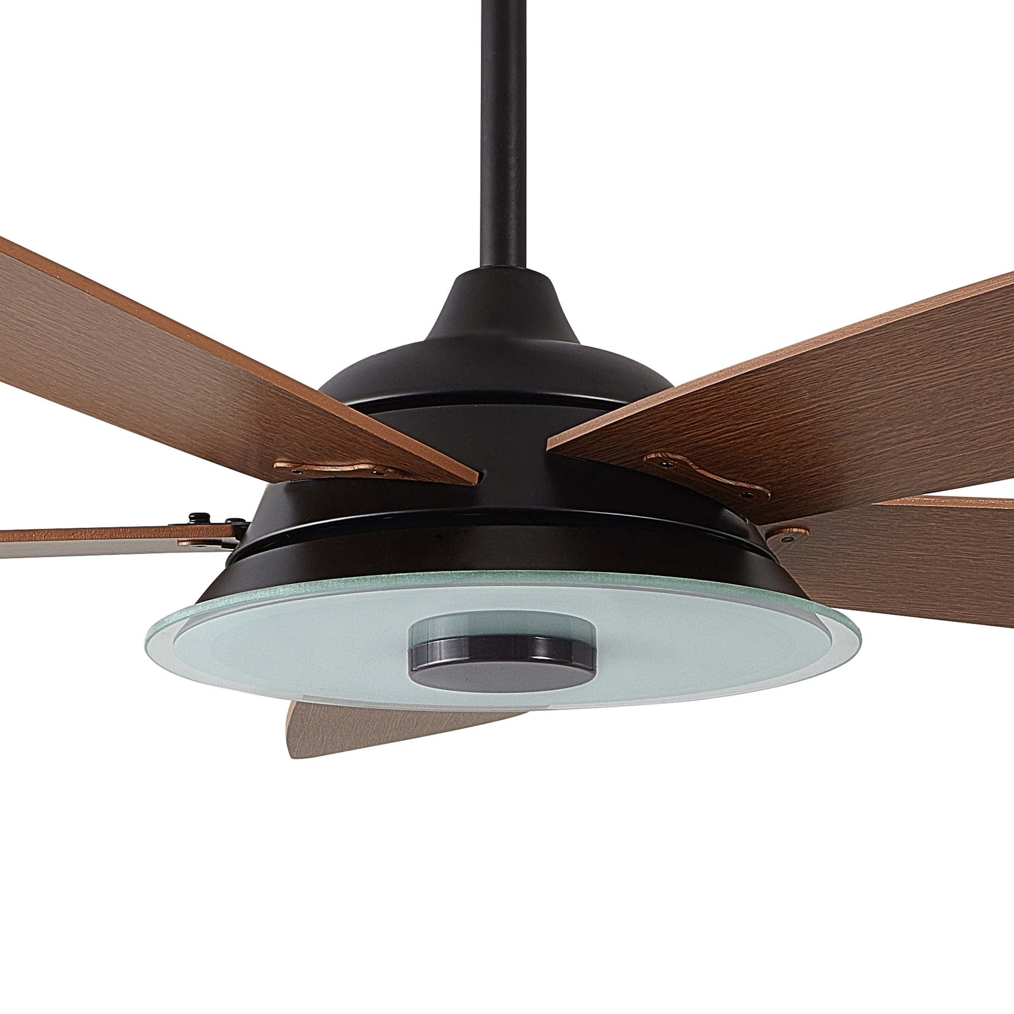 Carro Home Striker 56'' 5-Blade Smart Ceiling Fan with LED Light Kit & Remote - Black Case and Fine Wood Grain Fan Blades#color_fine-wood