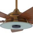 Striker Outdoor 52'' Smart Ceiling Fan with LED Light Kit-Gold base with fine wood grain blades