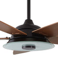 Striker Outdoor 52'' Smart Ceiling Fan with LED Light Kit-Black base with fine wood grain blades