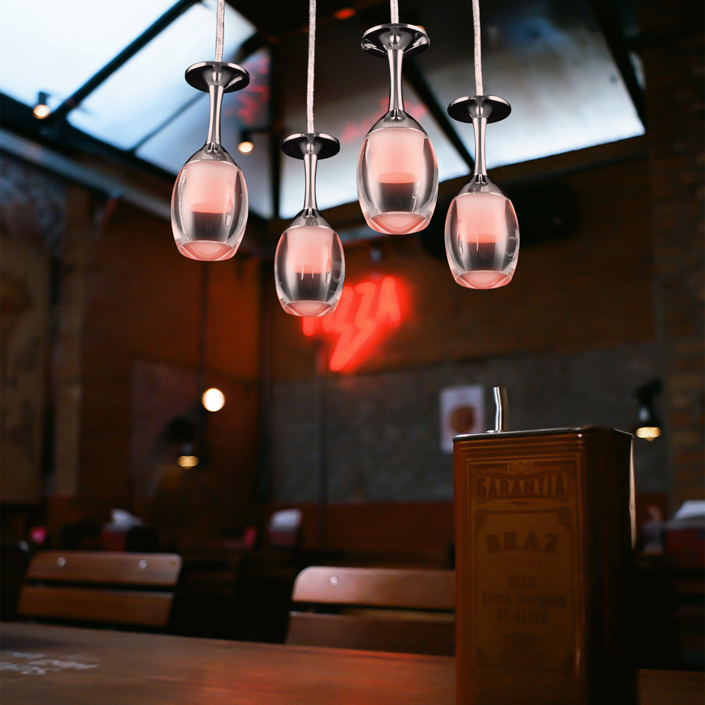 It brings fun light that can be used in every occasion. The pendant light features Wi-Fi apps, Siri Shortcut and Voice control technology (compatible with Amazon Alexa and Google Home Assistant) to set the pendant light dimmable and RGB multicolor. This pendant light can satisfy not only the various color lighting effect settings, but also the more dim color variations that slowly change. The light colors are vivid and bright and dimmable. 