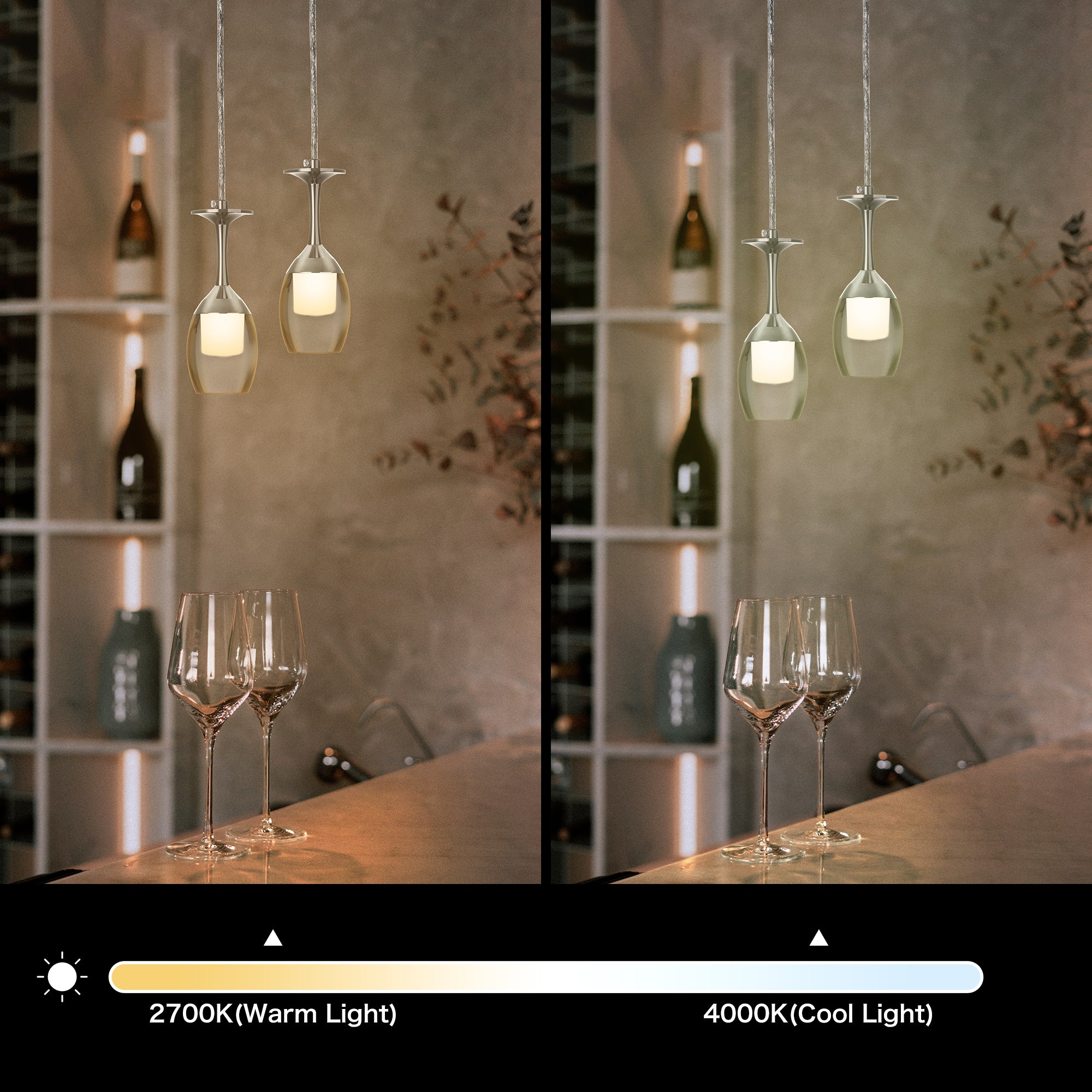 It brings fun light that can be used in every occasion. The pendant light features Wi-Fi apps, Siri Shortcut and Voice control technology (compatible with Amazon Alexa and Google Home Assistant) to set the pendant light dimmable and RGB multicolor. This pendant light can satisfy not only the various color lighting effect settings, but also the more dim color variations that slowly change. The light colors are vivid and bright and dimmable. 