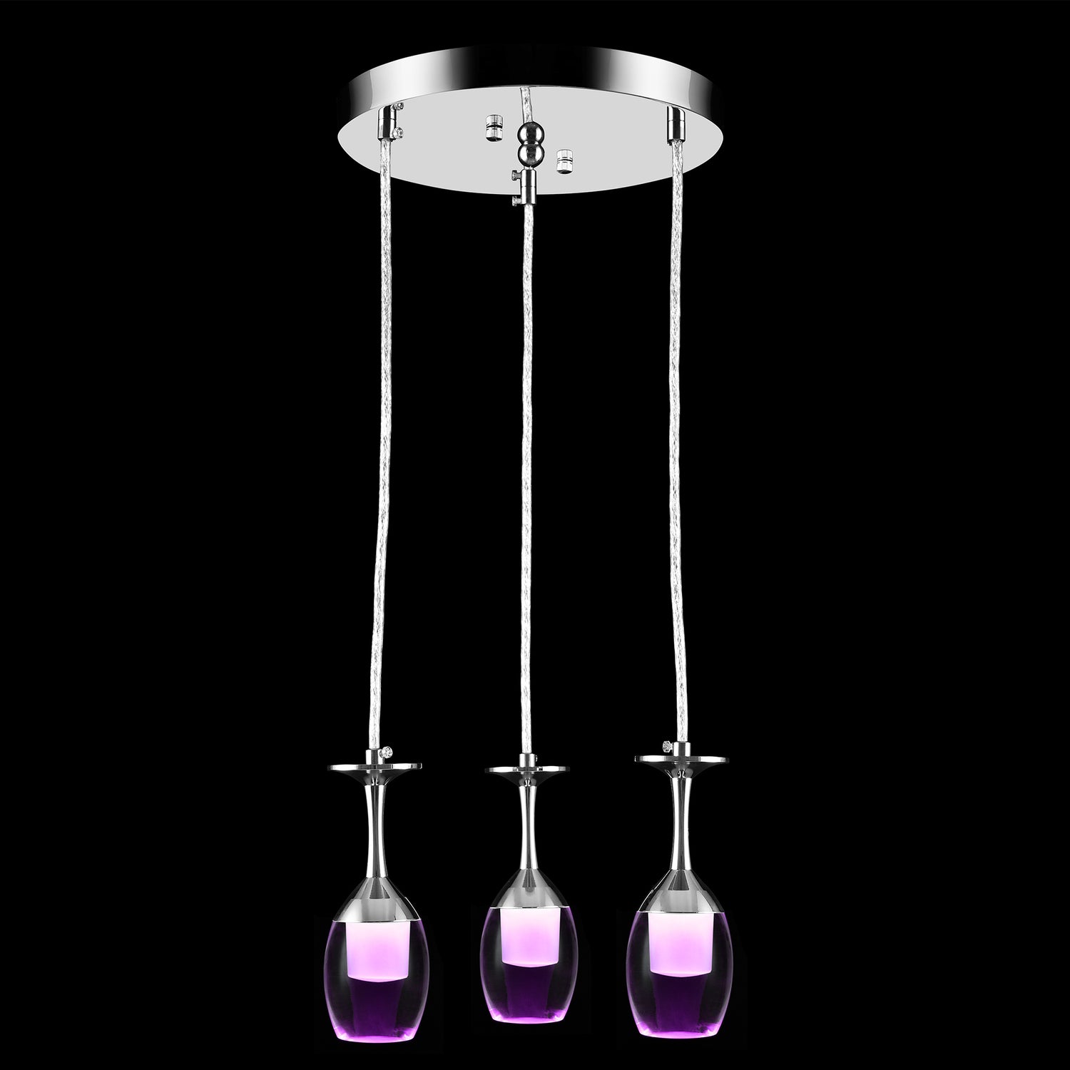 It brings fun light that can be used in every occasion. The pendant light features Wi-Fi apps, Siri Shortcut and Voice control technology (compatible with Amazon Alexa and Google Home Assistant) to set the pendant light dimmable and RGB multicolor. This pendant light can satisfy not only the various color lighting effect settings, but also the more dim color variations that slowly change. The light colors are vivid and bright and dimmable. 