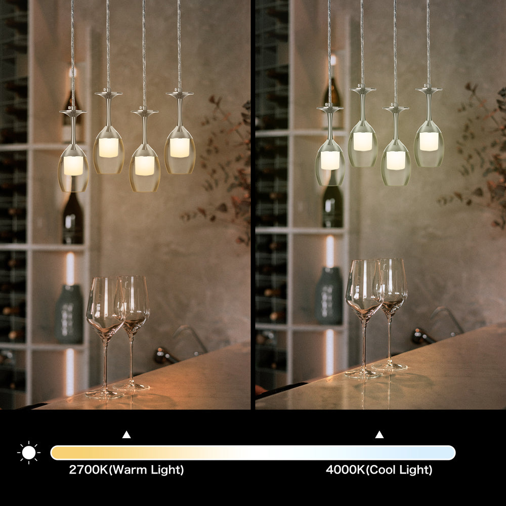 It brings fun light that can be used in every occasion. The pendant light features Wi-Fi apps, Siri Shortcut and Voice control technology (compatible with Amazon Alexa and Google Home Assistant) to set the pendant light dimmable and RGB multicolor. This pendant light can satisfy not only the various color lighting effect settings, but also the more dim color variations that slowly change. The light colors are vivid and bright and dimmable. 