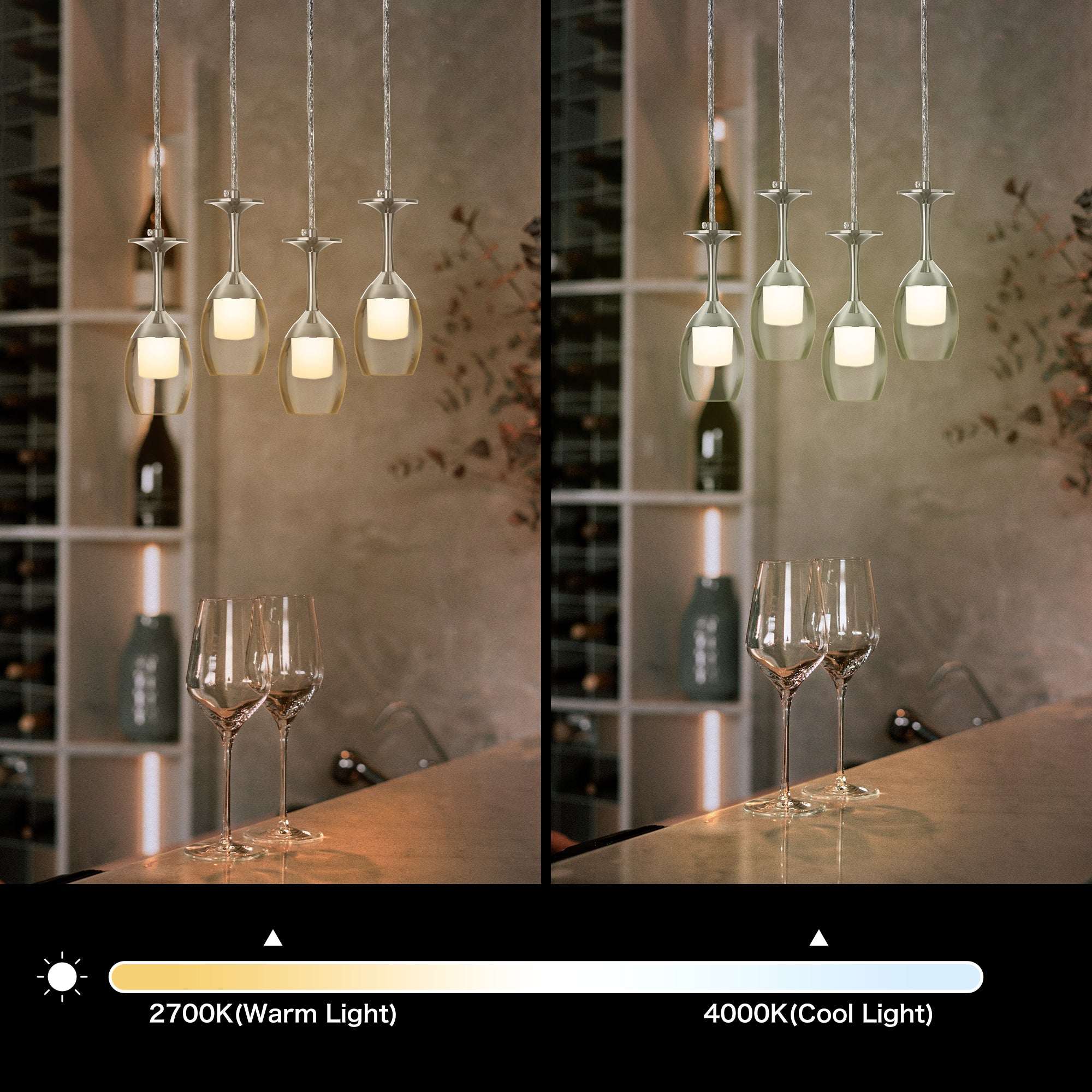 It brings fun light that can be used in every occasion. The pendant light features Wi-Fi apps, Siri Shortcut and Voice control technology (compatible with Amazon Alexa and Google Home Assistant) to set the pendant light dimmable and RGB multicolor. This pendant light can satisfy not only the various color lighting effect settings, but also the more dim color variations that slowly change. The light colors are vivid and bright and dimmable. 