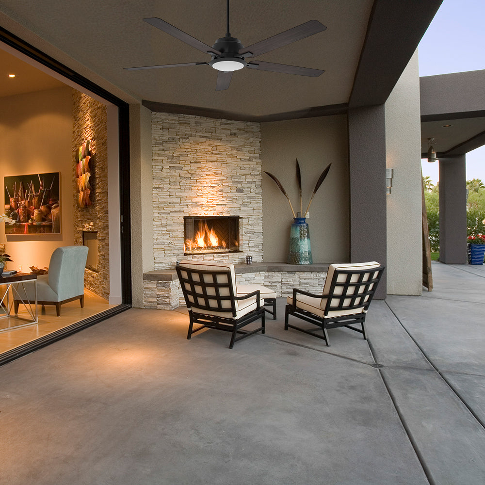 This Smafan 52-inch darkwood Essex outdoor ceiling fan with a modern and stylish design is the perfect addition to any contemporary outdoor living space. 
