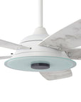 Carro Home Striker 56'' 5-Blade Smart Ceiling Fan with LED Light Kit & Remote - White Case and White Marble Pattern Fan Blades